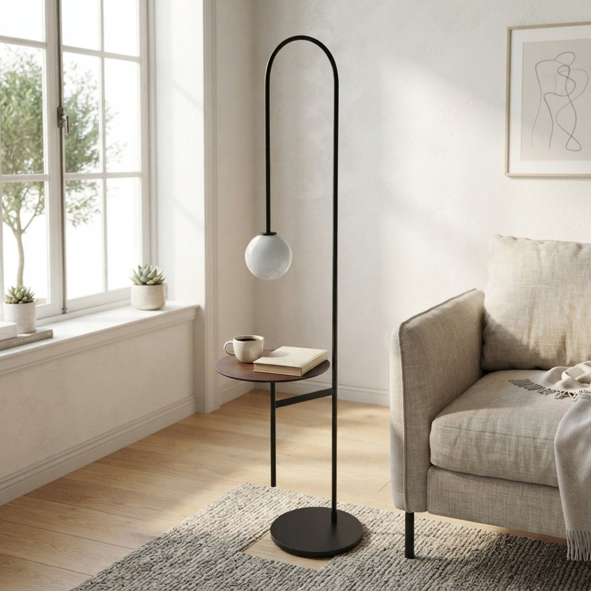Luna Metal Tablalı Ayarlanabilir Lambader