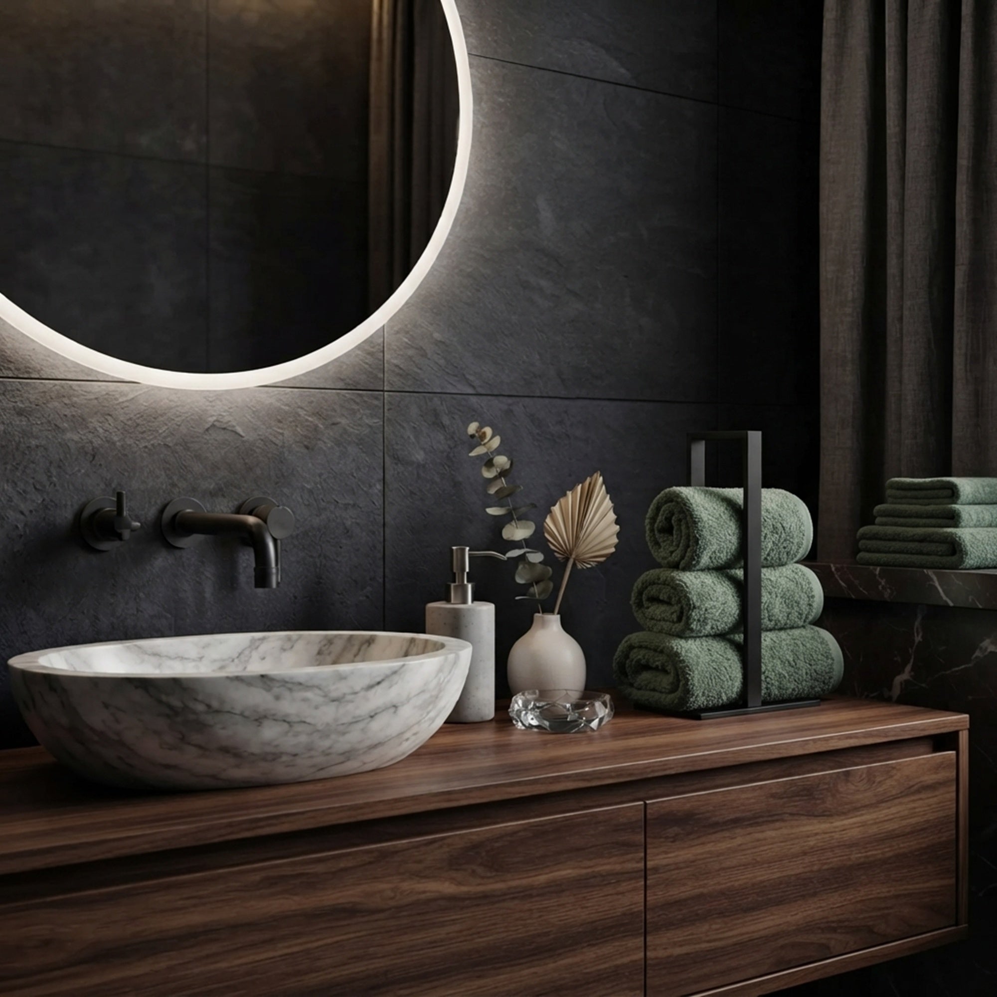 Asrem Minimalist Metal El Havluluğu | Tezgah Üstü Havlu Standı