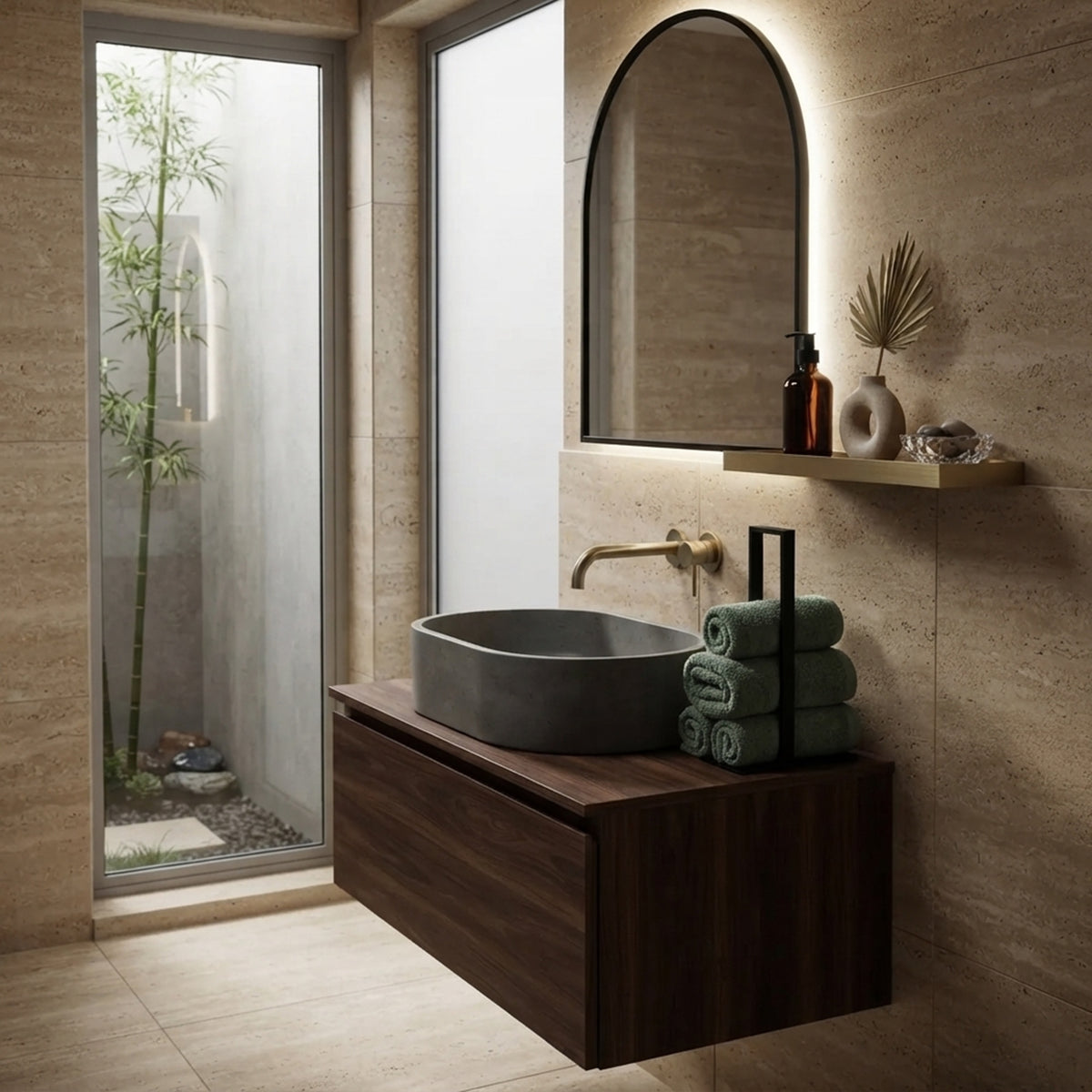 Asrem Minimalist Metal El Havluluğu | Tezgah Üstü Havlu Standı